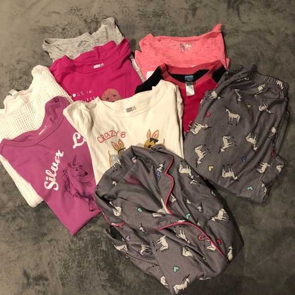 Other - Lot of Girls Clothes Size 14 Sweater Tops Pajamas